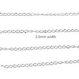 2M Stainless Steel 2.5mm Twisted Link Cable Chains Bulk DIY Jewelry