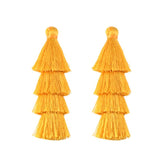 4pcs 8.5cm 4-layer Colorful Silk Fringes for Earrings DIY Jewelry Making