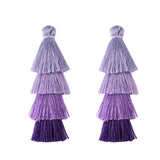 4pcs 8.5cm 4-layer Colorful Silk Fringes for Earrings DIY Jewelry Making