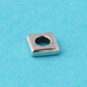 5pcs 925 Sterling Silver Square Spacer Beads for DIY Jewelry Making