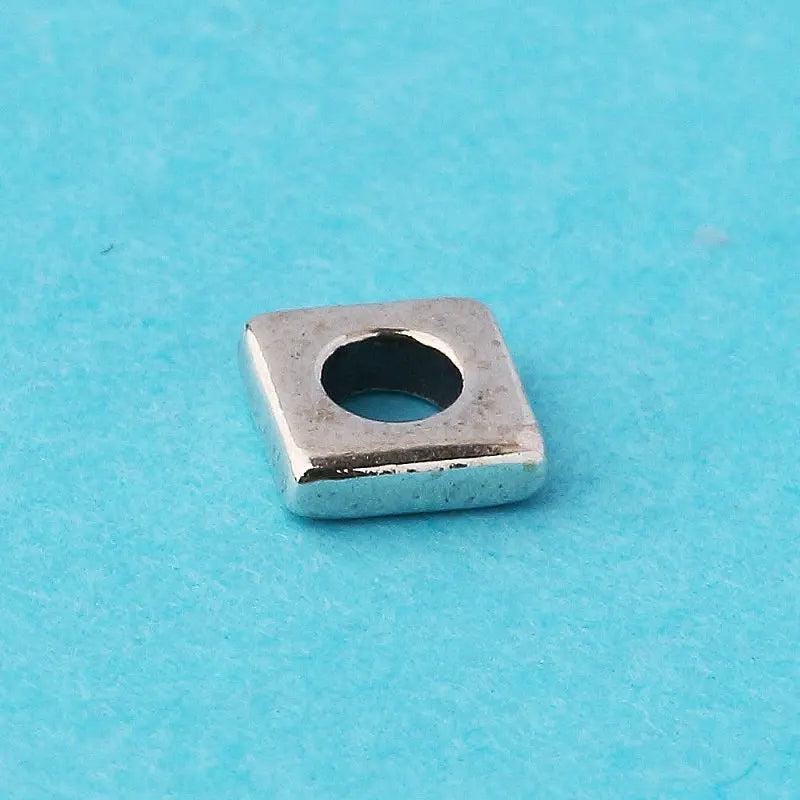 5pcs 925 Sterling Silver Square Spacer Beads for DIY Jewelry Making