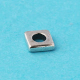 5pcs 925 Sterling Silver Square Spacer Beads for DIY Jewelry Making