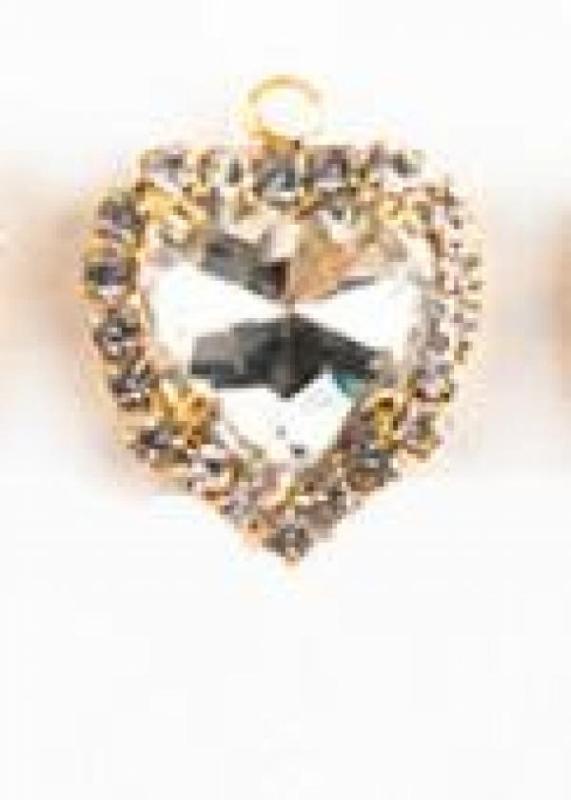 10pcs Heart Crystal Rhinestone Charms Pendant DIY Jewelry Making