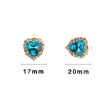 10pcs Heart Crystal Rhinestone Charms Pendant DIY Jewelry Making