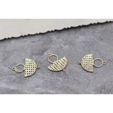 Copper Plated Pendant DIY Earrings Accessories Mesh Flower Round Oval 2pcs