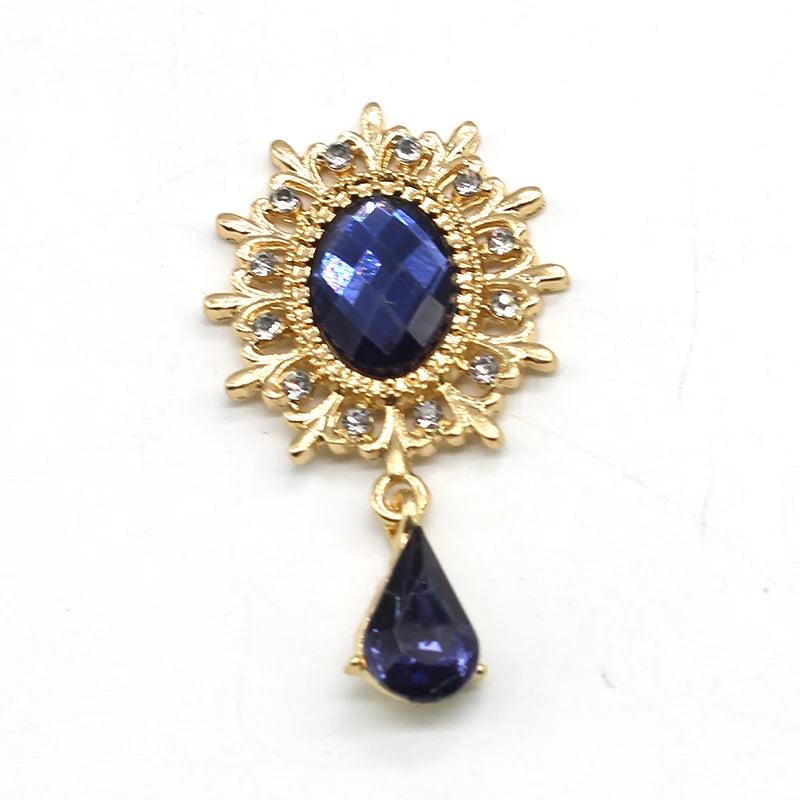 10pcs Rhinestone Oval Pendant DIY Clothing Headwear Accessories