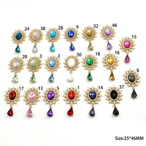 10pcs Rhinestone Oval Pendant DIY Clothing Headwear Accessories