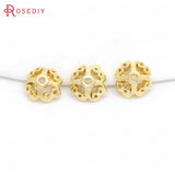 20PCS 6MM 8MM 24K Plated Brass Beads Caps Earrings Findings