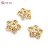 20PCS 10MM Brass Flower Beads Caps Jewelry Making Supplies