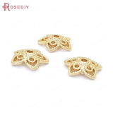 20PCS 10MM Brass Flower Beads Caps Jewelry Making Supplies