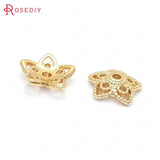 20PCS 10MM Brass Flower Beads Caps Jewelry Making Supplies