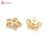 20PCS 10MM Brass Flower Beads Caps Jewelry Making Supplies
