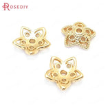 20PCS 10MM Brass Flower Beads Caps Jewelry Making Supplies