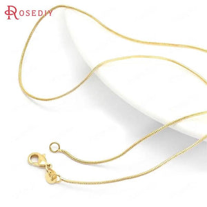 2PCS 24K Copper Necklace Chains with Lobster Clasps Jewelry Making Supplies