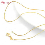 2PCS 24K Copper Necklace Chains with Lobster Clasps Jewelry Making Supplies