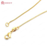 2PCS 24K Copper Necklace Chains with Lobster Clasps Jewelry Making Supplies