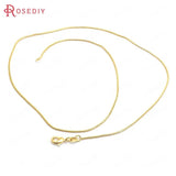 2PCS 24K Copper Necklace Chains with Lobster Clasps Jewelry Making Supplies