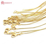 2PCS 24K Copper Necklace Chains with Lobster Clasps Jewelry Making Supplies