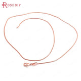 2PCS 24K Copper Necklace Chains with Lobster Clasps Jewelry Making Supplies