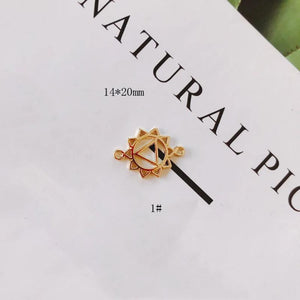 10pcs Star Pendants Round Hollow Flower Semicircle Charms for DIY Jewelry Making