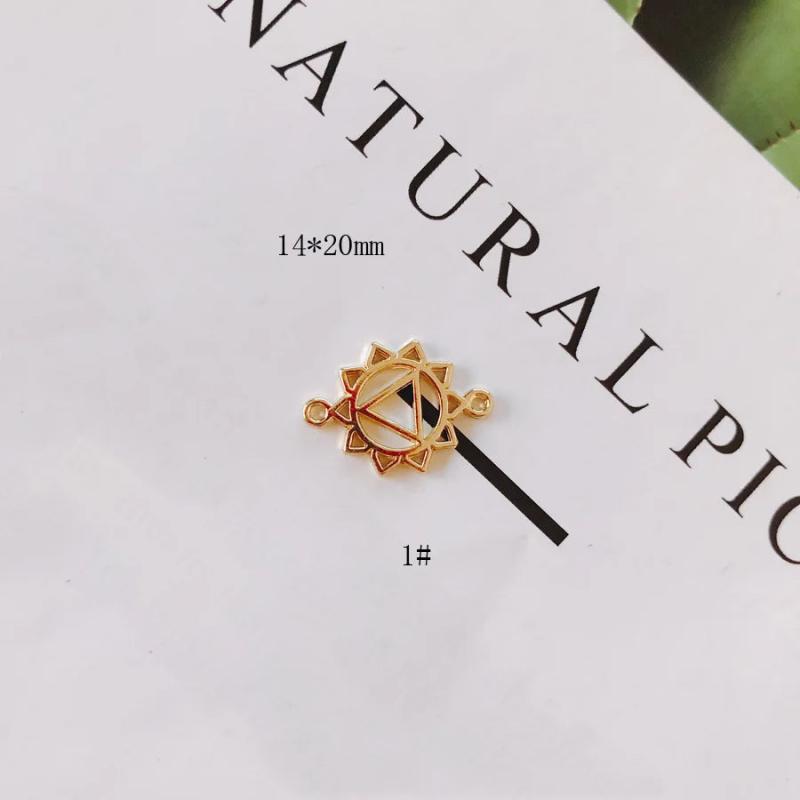 10pcs Star Pendants Round Hollow Flower Semicircle Charms for DIY Jewelry Making