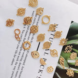 10pcs Star Pendants Round Hollow Flower Semicircle Charms for DIY Jewelry Making