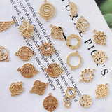 10pcs Star Pendants Round Hollow Flower Semicircle Charms for DIY Jewelry Making