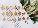 10pcs Star Pendants Round Hollow Flower Semicircle Charms for DIY Jewelry Making