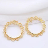 4PCS 14K Brass Round Charms Pendants DIY Jewelry Findings