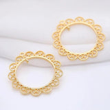 4PCS 14K Brass Round Charms Pendants DIY Jewelry Findings