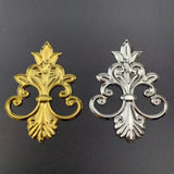 5 pcs Metal Filigree Flowers Slice Charms 60x80mm Jewelry DIY Findings