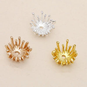 50 PCS Metal Alloy Stamen Flowers Bead Caps for Jewelry Making