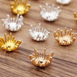 50 PCS Metal Alloy Stamen Flowers Bead Caps for Jewelry Making