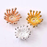50 PCS Metal Alloy Stamen Flowers Bead Caps for Jewelry Making