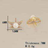 4Pcs Shinny Pear CZ Earrings Stud DIY Jewelry Findings Components