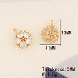 6Pcs Flower Shape Earrings Pendant DIY Accessories Handmade Jewelry Findings