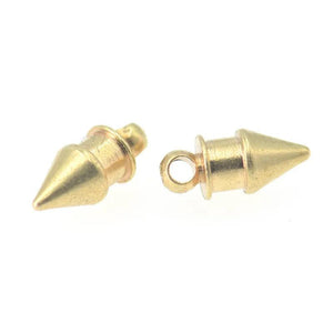 50 Brass Pointed Cone Pendant Charms DIY Jewelry 4mmx9.3mm