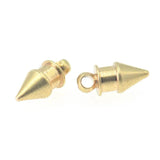 50 Brass Pointed Cone Pendant Charms DIY Jewelry 4mmx9.3mm