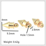 50 Brass Pointed Cone Pendant Charms DIY Jewelry 4mmx9.3mm