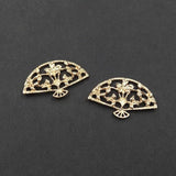 10 PCS 37x23mm KC Plated Fan Metal Alloy Jewelry Making DIY Supplies