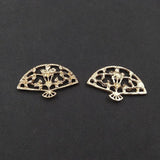 10 PCS 37x23mm KC Plated Fan Metal Alloy Jewelry Making DIY Supplies