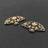 10 PCS 37x23mm KC Plated Fan Metal Alloy Jewelry Making DIY Supplies