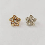 10pcs Metal Alloy Crystal Rhinestones Flowers Button for DIY Jewelry Making