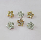 10pcs Metal Alloy Crystal Rhinestones Flowers Button for DIY Jewelry Making