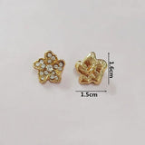 10pcs Metal Alloy Crystal Rhinestones Flowers Button for DIY Jewelry Making