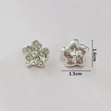 10pcs Metal Alloy Crystal Rhinestones Flowers Button for DIY Jewelry Making