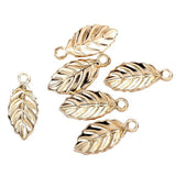 100 PCS Metal Alloy Leaves Pendant Charms for Jewelry Making