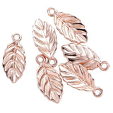 100 PCS Metal Alloy Leaves Pendant Charms for Jewelry Making