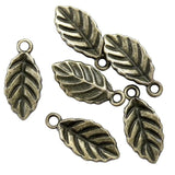 100 PCS Metal Alloy Leaves Pendant Charms for Jewelry Making