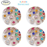 20PC UV Plating ABS Plastic Pendants with Acrylic Rhinestone Crown